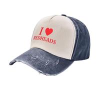 KWQDOZF J'adore Les rousses, Casquettes de Baseball en Denim - Casquettes de Camionneur Vintage Rouge foncé
