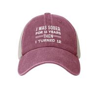 KWQDOZF J'Ai été Sobre Pendant 11 Ans, Puis J'Ai EU 12 Ans. Casquette de Camionneur pour Femme à la Mode