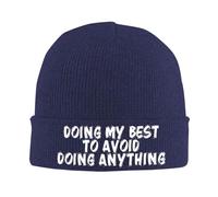 KWQDOZF Je Fais de Mon Mieux pour éviter de Faire Quoi Que ce Soit Bonnet d'hiver pour Hommes et Femmes, Bonnet de Ski tricoté Ample,