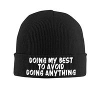 KWQDOZF Je Fais de Mon Mieux pour éviter de Faire Quoi Que ce Soit Bonnet d'hiver pour Hommes et Femmes, Bonnet de Ski tricoté Ample,