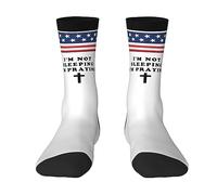 KWQDOZF Je ne dors pas, je prie - Cadeaux chrétiens - Chaussettes de cyclisme pour hommes et femmes