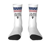KWQDOZF Je ne dors pas, je prie - Cadeaux chrétiens - Chaussettes de cyclisme pour hommes et femmes
