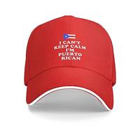 KWQDOZF Je ne Peux Pas Rester Calme, Je suis portoricain, Casquette de Baseball pour Hommes et Femmes, Chapeau de Golf réglable à vis