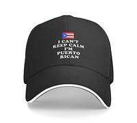 KWQDOZF Je ne Peux Pas Rester Calme, Je suis portoricain, Casquette de Baseball pour Hommes et Femmes, Chapeau de Golf réglable à vis