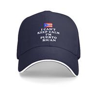 KWQDOZF Je ne Peux Pas Rester Calme, Je suis portoricain, Casquette de Baseball pour Hommes et Femmes, Chapeau de Golf réglable à vis