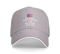 KWQDOZF Je ne Peux Pas Rester Calme, Je suis portoricain, Casquette de Baseball pour Hommes et Femmes, Chapeau de Golf réglable à vis