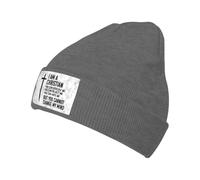 KWQDOZF Je suis chrétien, J'Ai la Foi, Jésus, J'Ai la Croix, Bonnet d'hiver pour Homme et Femme, Bonnet de Ski tricoté à Revers, Noir