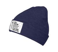 KWQDOZF Je suis chrétien, J'Ai la Foi, Jésus, J'Ai la Croix, Bonnet d'hiver pour Homme et Femme, Bonnet de Ski tricoté à Revers, Noir