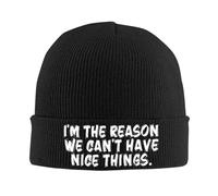 KWQDOZF Je suis la Raison pour laquelle Nous ne Pouvons Pas Avoir de Belles Choses Bonnet d'hiver pour Hommes et Femmes, Bonnet de SK