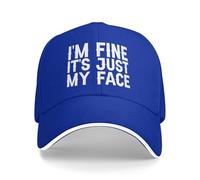 KWQDOZF Je Vais Bien, C'est Juste Mon Visage, Casquette de Baseball pour Femme avec Motif