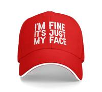 KWQDOZF Je Vais Bien, C'est Juste Mon Visage, Casquette de Baseball pour Femme avec Motif