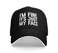 KWQDOZF Je Vais Bien, C'est Juste Mon Visage, Casquette de Baseball pour Femme avec Motif
