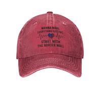 KWQDOZF Je Veux Que Tout Soit électrique, commencez par la Casquette Border Wall pour Homme. Casquettes de Baseball