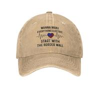 KWQDOZF Je Veux Que Tout Soit électrique, commencez par la Casquette Border Wall pour Homme. Casquettes de Baseball