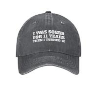 KWQDOZF J'étais Sobre Pendant 11 Ans, Puis J'Ai EU 12 Ans. Casquette de Baseball Femme avec Motif Amusant.