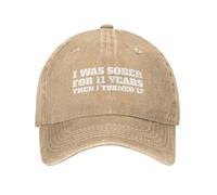 KWQDOZF J'étais Sobre Pendant 11 Ans, Puis J'Ai EU 12 Ans. Casquette de Baseball Femme avec Motif Amusant.