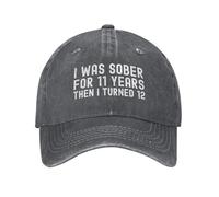 KWQDOZF J'étais Sobre Pendant 11 Ans, Puis J'Ai EU 12 Ans. Casquette de Baseball pour Homme