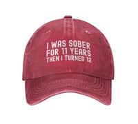 KWQDOZF J'étais Sobre Pendant 11 Ans, Puis J'Ai EU 12 Ans. Casquette de Baseball pour Homme