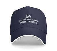 KWQDOZF J'étais Sobre Pendant 11 Ans, Puis J'Ai EU 12 Ans. Casquette de Baseball pour Homme. Casquette drôle.