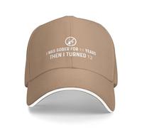 KWQDOZF J'étais Sobre Pendant 11 Ans, Puis J'Ai EU 12 Ans. Casquette de Baseball pour Homme. Casquette drôle.