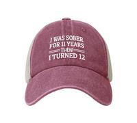 KWQDOZF J'étais Sobre Pendant 11 Ans, Puis J'Ai EU 12 Ans. Casquette de Camionneur pour Hommes. Casquettes de Baseball avec Motifs.