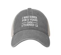 KWQDOZF J'étais Sobre Pendant 11 Ans, Puis J'Ai EU 12 Ans. Casquette de Camionneur pour Hommes. Casquettes de Baseball avec Motifs.