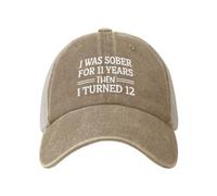 KWQDOZF J'étais Sobre Pendant 11 Ans, Puis J'Ai EU 12 Ans. Casquette de Camionneur pour Hommes. Casquettes de Baseball avec Motifs.