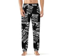 KWQDOZF Le week-end, c'est fait pour la course ! Pantalon de pyjama confortable pour homme, doux et respirant, à jambes longues.