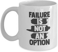 KWQDOZF L'échec est une option. Mug à café original avec anse simple, imprimé recto verso, en céramique, 325 ml (11 oz), idéal comme cadeau pour maman, papa, un ami, une épouse ou un mari.