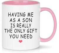 KWQDOZF « M’aimer comme fils est le seul cadeau dont tu aies besoin. » Mug à café original en céramique imprimée recto verso, 325 ml (11 oz), idéal pour maman, papa, un ami, une épouse ou un mari.