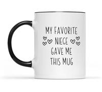 KWQDOZF Ma nièce préférée m'a offert cette tasse à café originale en céramique imprimée recto verso, idéale comme cadeau pour maman, papa, un ami, une épouse ou un mari. Contenance : 325 ml (11 oz).