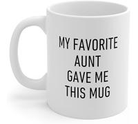 KWQDOZF Ma tante préférée m'a offert cette tasse en céramique originale, imprimée recto verso, idéale comme cadeau pour maman, papa, un ami, votre femme ou votre mari. Contenance : 325 ml (11 oz).