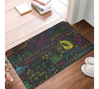 KWQDOZF Math Science on The Black Chalkboard Mats, Welcome Mat for Outdoor Indoor 16 X 24 in