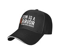 KWQDOZF Mon Fils est Un Ruban de Guerrier Casquette de Baseball de Sensibilisation au Cancer de la leucémie Chapeau de Papa Classique réglable pour Hommes et Femmes, Noir