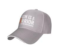 KWQDOZF Mon Fils est Un Ruban de Guerrier Casquette de Baseball de Sensibilisation au Cancer de la leucémie Chapeau de Papa Classique réglable pour Hommes et Femmes, Noir