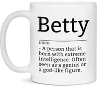 KWQDOZF Mug à café Betty Definition, tasse en céramique imprimée recto verso avec anse, idéale pour le café, le thé ou le lait. Cadeau parfait pour femmes et hommes (325 ml).