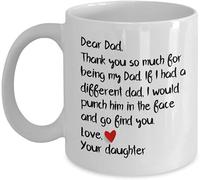 KWQDOZF Mug à café en céramique « Si j'avais un autre papa, je lui donnerais un coup de poing » (Citation humoristique, cadeau de sa fille, 325 ml) - Fête des Pères
