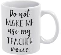 KWQDOZF Mug à café fantaisie « Faites-moi utiliser ma voix de professeur » en céramique imprimée recto verso, 325 ml (11 oz), idéal pour maman, papa, un ami, une épouse ou un mari.