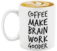 KWQDOZF Mug « Café pour un cerveau plus performant » 325 ml (11 oz) - Mug en céramique original avec anse - Idéal pour le café, le thé ou le lait - Cadeau pour femmes et hommes