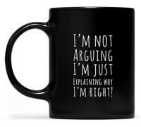 KWQDOZF Mug fantaisie « Je suis en train de me disputer, j'explique pourquoi j'ai raison » en céramique imprimée recto verso avec anse (325 ml).