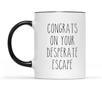 KWQDOZF Mug humoristique de félicitations pour une rupture après un divorce - Mug en céramique imprimé recto verso - Cadeau original pour maman, papa, un ami, une épouse ou un mari - 325 ml