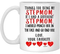 KWQDOZF Mug humoristique « Merci d'être ma belle-mère », tasse en céramique imprimée recto verso avec anse, idéale pour le thé ou le lait. Cadeau parfait pour femmes et hommes (325 ml).