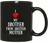 KWQDOZF Mug « J’aime mes frères de cœur » en céramique imprimée recto verso, 325 ml (11 oz), cadeau original pour maman, papa, un ami, une épouse ou un mari.