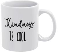 KWQDOZF Mug « La gentillesse, c'est cool » - Mug fantaisie en céramique imprimé recto verso, idéal pour le café, le thé ou le lait. Avec anse. Cadeau parfait pour femmes et hommes (325 ml).