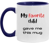 KWQDOZF Mug « Mon enfant préféré m’a offert ce mug » pour papa. Mug à café original en céramique imprimée recto verso, idéal pour maman, papa, un ami, une épouse ou un mari. Cadeau de 325 ml (11 oz).