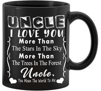 KWQDOZF Mug « Oncle, je t’aime » - Mug fantaisie en céramique imprimé recto verso, idéal pour le thé ou le lait, avec anse - Cadeau pour femmes et hommes - 325 ml