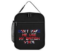 KWQDOZF Ne me faites pas utiliser ma voix britannique Sac à lunch portable Sac fourre-tout réutilisable étanche Boîte à lunch isolée pour le travail Plage Pique-nique