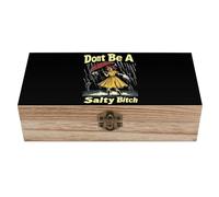 KWQDOZF Ne sois pas une garce salée Boîte de rangement en bois avec couvercle Boîtes de rangement décoratives pour bijoux