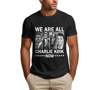 KWQDOZF Nous Sommes Charlie Kirk T-Shirt Soutenez Hero Charlie T-Shirt Homme Noir