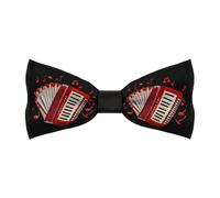 KWQDOZF Nœud papillon accordéoniste pour homme, motif musique folklorique, imprimé, idéal pour les affaires, le travail, les mariages ou les fêtes